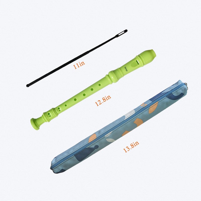 Farcaya Soprano Recorder Instrument for Beginners German Style C Key 8 Hole Descant Music with Clean Rod Storage Case (Green) - Image 5
